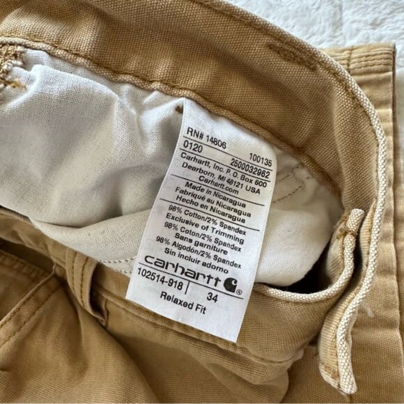 Carhartt | "Hickory Brown" Rugged Flex Relaxed Fit Canvas Work Shorts | Size 34 - Picture 7 of 11